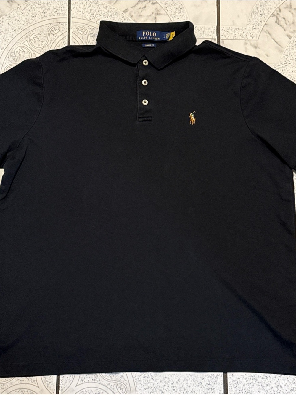 Polo Ralph Lauren Classic Fit Soft Cotton Polo Shirt Black Men’s Size Large